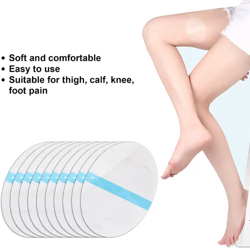 Vista 3 de Fdit 10pcs Thigh Anti Friction Pads, Transparent TPU Sweat Absorbing Body Care Patches Unisex Disposable Knee Calf Anti Friction Pads for Adults