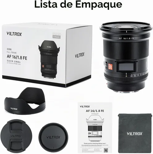 Vista 6 de VILTROX AF 16mm f/1.8 FE Lente de Enfoque Automático de Montura FE de Formato Completo, Lente Compatible con Cámaras Sin Espejo Sony E-Mount Alpha