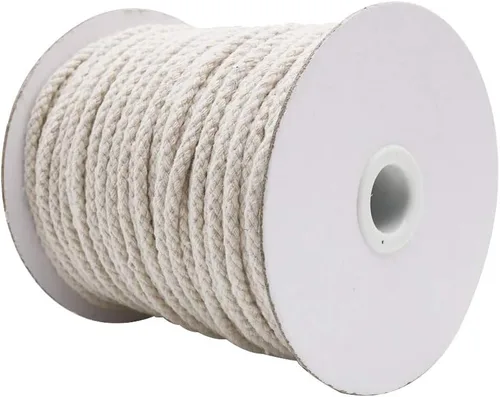 Vista 2 de Tenn Well Cordón de macramé de 165 pies y 0.197 in de algodón trenzado Beige
