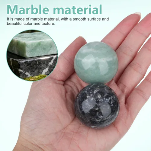 Vista 4 de MAGICLULU Bolas de Baoding sólidas, bolas de masaje para ejercicio de salud chino, bolas de masaje de piedra de mármol, bolas de baoding