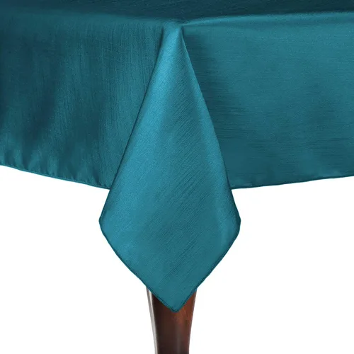 Vista 66 de ULTIMATE TEXTILE Majestic - Mantel cuadrado reversible Shantung Satin (59.8 x 59.8 in), color azul turquesa