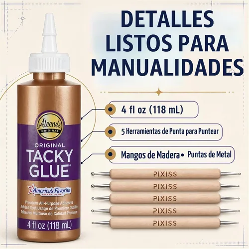 Vista 5 de Aleene's - Pegamento original para manualidades, 4 onzas, pegamento pegajoso de secado rápido para manualidades, papel, fieltro, madera, espuma