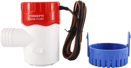 Vista 5 de DasMarine 1100GPH 12V 3.2 AMP 5.0 AMP Fusible 1.142 in ID manguera eléctrica marina sumergible sumidero bomba de agua de sumidero de sentina