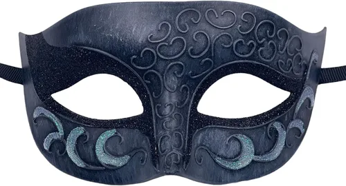 Vista 7 de Máscara de mascarada para hombre, máscara de aspecto antiguo para Halloween, fiesta veneciana, fiesta de máscaras y baile de máscaras