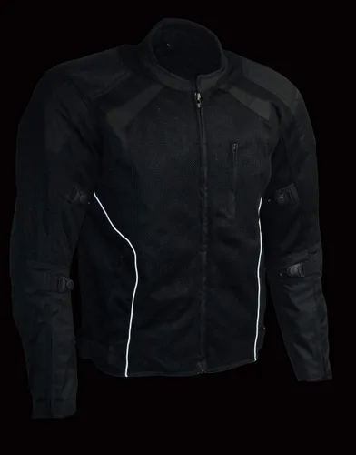 Vista 4 de Milwaukee Leather MPM1793 Chaqueta de Motociclista de Malla Blindada Negra para Hombre - Chaqueta de Motociclista para Todas las Estaciones