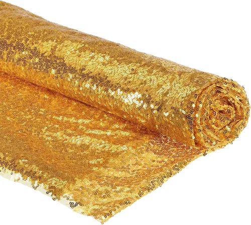 Vista 10 de PATIKIL Tela de lentejuelas negra, 4 yardas de longitud 4.9 pies de ancho, tela de malla con lentejuelas con purpurina completa para coser
