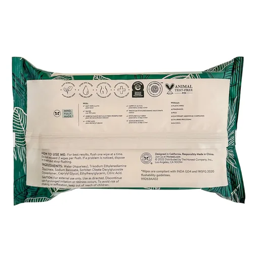 Vista 11 de The Honest Company Toallitas hipoalergénicas desechables para pieles sensibles, hojas tropicales, 42 unidades (paquete de 16)