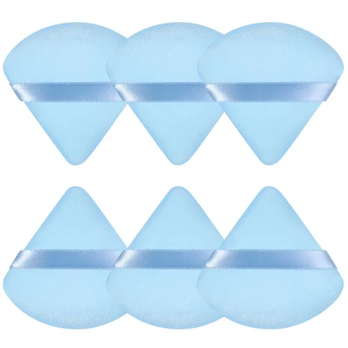 Vista 19 de 6 Piezas Borla de Polvo Triangular Esponja de Maquillaje Suave Borla de Maquillaje para Polvo Facial Base Cosmética Esponja Herramienta
