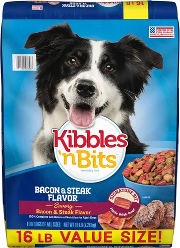 Vista 11 de Kibbles 'n Bits Alimento seco para perros, sabroso sabor a tocino y bistec para perros adultos, bolsa de 3.5 libras Nutrición completa