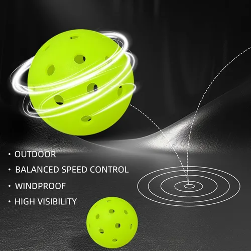 Vista 3 de Pickleball Balls Crack-Resistant 40 Holes Outdoor & Indoor Pickle Balls High Bounce, Perfectly Balanced Pickle Ball for Tournament Play