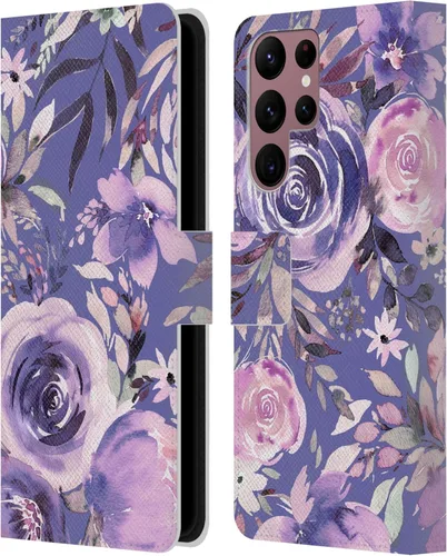 Vista 26 de Head Case Designs Officially Licensed Ninola Abstract Poppies Lilac Floral Leather Wallet Case Compatible with Samsung Galaxy A07 4G