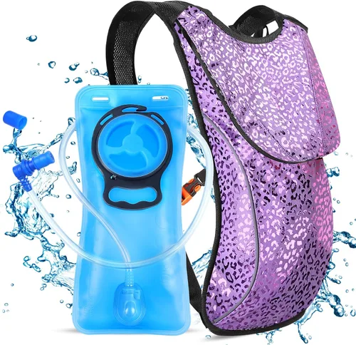 Vista 10 de KUYOU Rave Hydration Pack, Hydration Backpack with 2L Hydration Bladder, Festival Essential Water Backpack for Hiking, Running, Cycling, and Music
