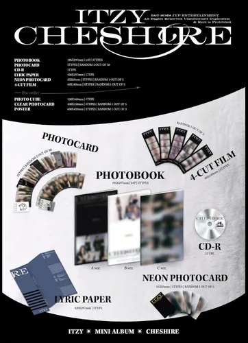 Vista 2 de ITZY - CHESHIRE, Standard Edition (A Cover incl. Album, PreOrder Benefit, Extra Photocards)