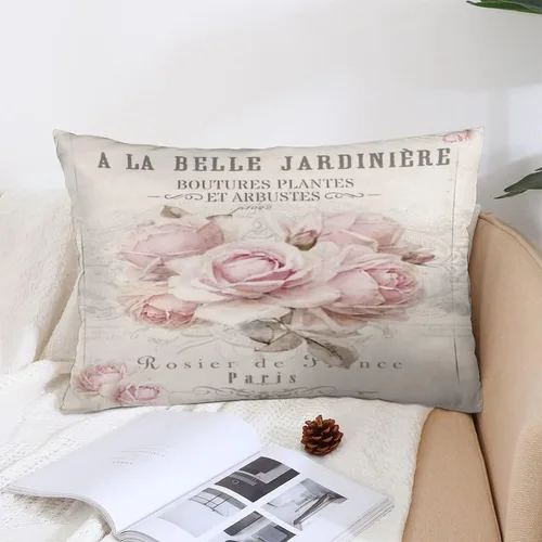 Vista 4 de Synthwave Fundas de almohada francesas Shabby Chic de 12 x 20 pulgadas, almohadas decorativas para decoración del hogar, almohada estética