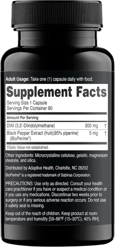 Vista 2 de Nugenix Essentials DIM Suplemento 305 mg de diindolilmetano y bioperina para el equilibrio hormonal, 90 cápsulas