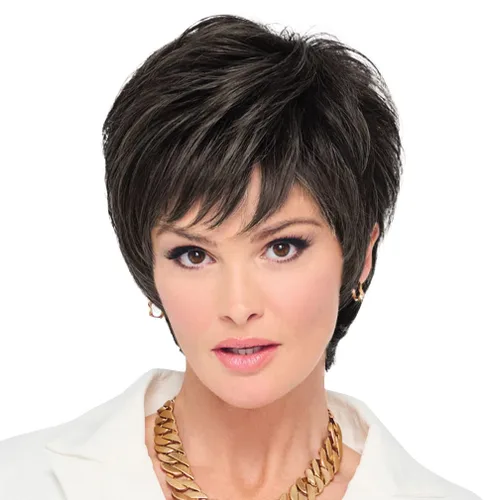 Vista 13 de Raquel Welch - Peluca corta Bob atada a mano feroz y enfocada por Hairuwear, gorra de tamaño medio, castaño iluminado por el sol RL10/12