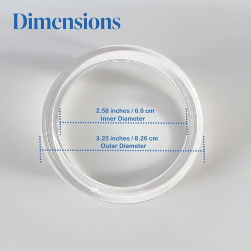 Vista 6 de Anillos de plástico transparente para bufandas, perchas redondas y finas para ropa, 2.58 pulgadas de diámetro interior, 3.25 pulgadas de diámetro