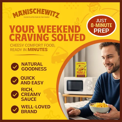 Vista 7 de Manischewitz Kosher Mac & Cheese, 5.5 onzas (paquete de 4) Hecho con queso cheddar real, sin colores artificiales de sabores, certificado Kosher