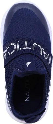 Vista 4 de Nautica Tenis sin cordones para niños zapatos deportivos elegantes y cómodos para niños y niñas en tallas de niños pequeños y niños pequeños