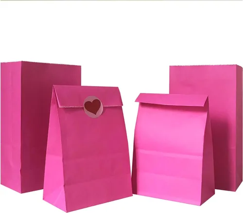 Vista 6 de Artseen Bolsas de papel de recuerdo de fiesta para fiestas y celebraciones, bolsas de papel tratadas de 5.10 x 3.10 x 9.4 pulgadas (24 unidades)
