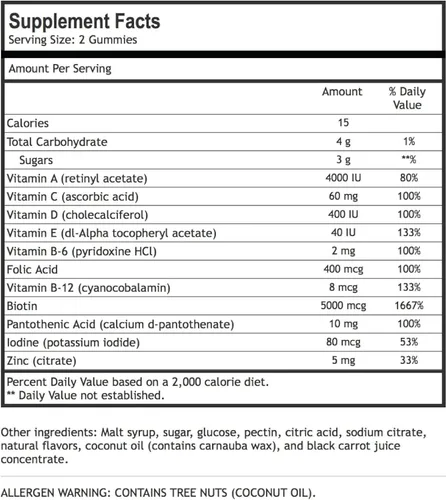 Vista 7 de Gomitas gruesas Bigbeard: obtén una fórmula de crecimiento de barba más fuerte, más larga y gruesa para hombres con biotina, B12 y más de 10