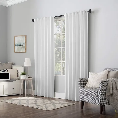 Vista 76 de Sun Zero Hampshire - Cortina térmica de terciopelo con reducción de ruido, 100% opaca con pestañas, 50 x 96 pulgadas, dorado