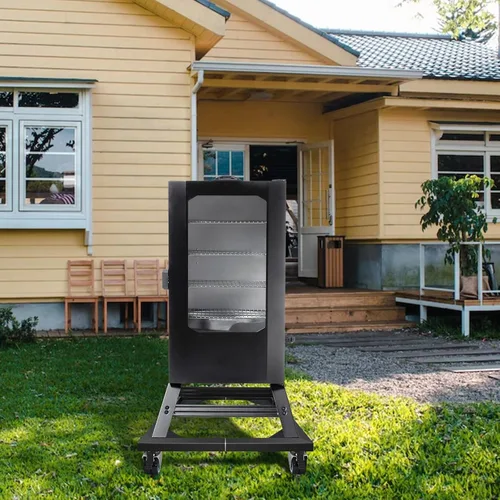 Vista 8 de Soporte para Ahumador de Servicio Pesado – Base Móvil Universal para Ahumadores Eléctricos (Vertical/Digital), Construcción Totalmente de Acero