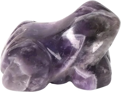 Vista 7 de Figura de cristal de rana con piedras preciosas de obsidiana negra, pequeña tallada a mano, estatua de cristal curativo, escultura de animales