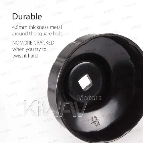 Vista 2 de KiWAV Llave de filtro de aceite herramienta de extracción para BMW 76 mm x 12 flautas