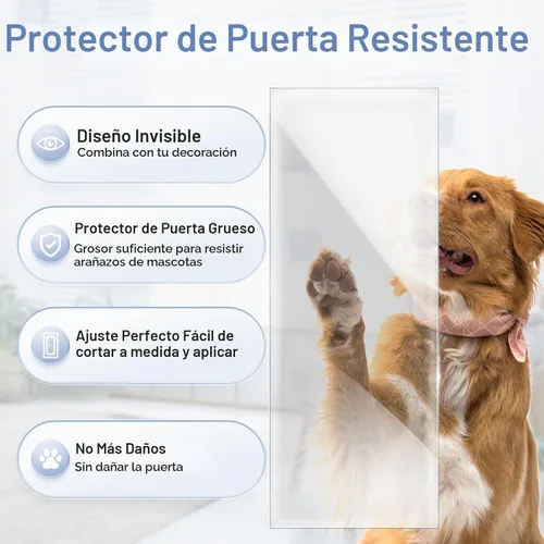 Vista 2 de Protector de arañazos de puerta contra arañazos de perros, 200 x 8.3 pulgadas, protector de arañazos para puerta de perro, cinta disuasoria ultra
