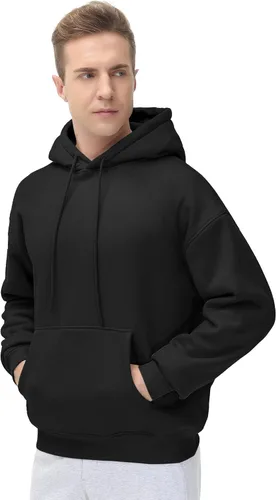 Vista 3 de THE GYM PEOPLE Sudadera con capucha de forro polar para hombre, ajuste holgado, ultra suave, con bolsillos
