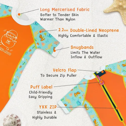 Vista 3 de Cheekaaboo Warmiebabes - Traje de baño térmico para bebés y niños pequeños, hecho con neopreno UPF50+, trajes de baño ajustados para niños