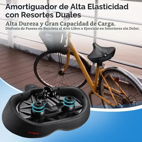 Vista 4 de DAWAY C40 Asiento de bicicleta ultra cómodo de gran tamaño, acolchado de espuma viscoelástica, asiento de bicicleta extra ancho, cojín ergonómico