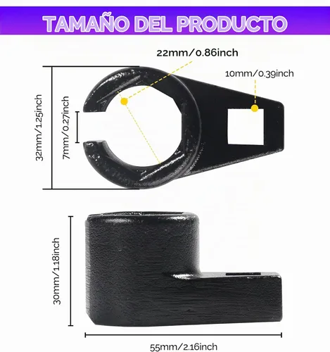 Vista 2 de RACOONA Toma de sensor de oxígeno, accesorios de automóvil, enchufe universal de sensor de oxígeno de perfil bajo, unidad de 3/8 pulgadas por 7/8