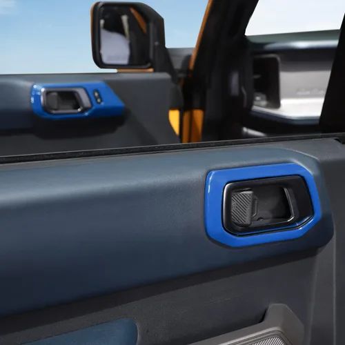 Vista 6 de RAZPOY Recubrimiento para Manija Interior de Puerta Compatible con Ford Bronco 2021-2025 Accesorios de Interior, Azul