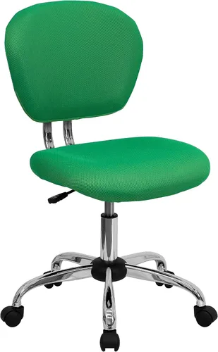 Vista 11 de Silla de trabajo de malla con respaldar medio Flash Furniture con brazos y base, Metal, Marrón café