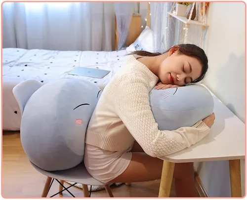 Vista 6 de Muñeco de peluche de anime de Slime, almohada de peluche, almohada de juguete, regalos (Enojado, 28 cm)