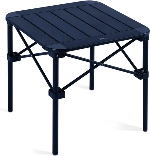 Vista 18 de iClimb Alu ligero y estable. Mesa cuadrada plegable enrollable con bolsa de transporte para camping, picnic, patio trasero, barbacoa, campamento