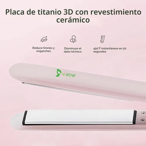 Vista 5 de USTAR Alisador y rizador de cabello 2 en 1, plancha plana de 1 pulgada con placas iónicas de cerámica de titanio y doble voltaje para menos