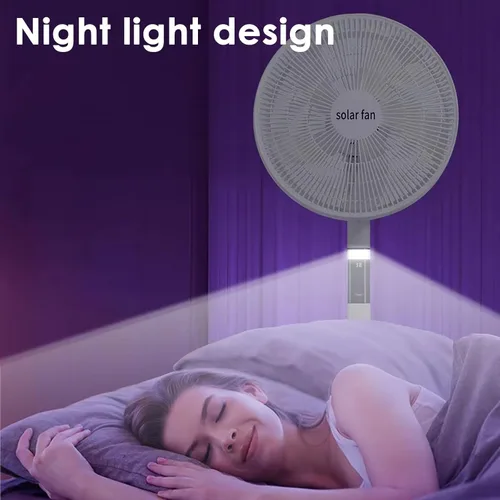 Vista 6 de Ventilador solar portátil de 16 pulgadas, ventilador derecho oscilante Negro
