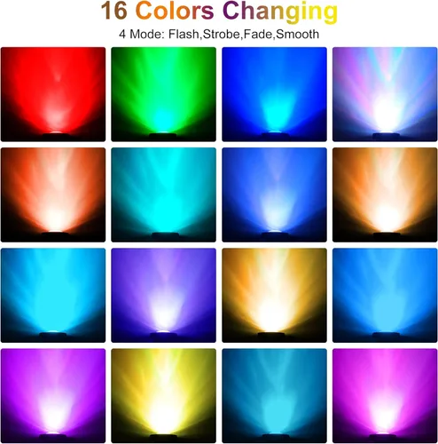 Vista 2 de Luces RGB para estanque con temporizador, luz LED sumergible bajo el agua, 98 pies, control remoto, IP68, impermeable, coloridos focos de paisaje
