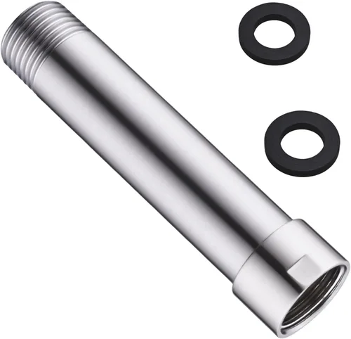 Vista 7 de Brazo extensor de ducha, brazo de extensión de 4 pulgadas para cabezal de ducha de lluvia superior, dorado cepillado