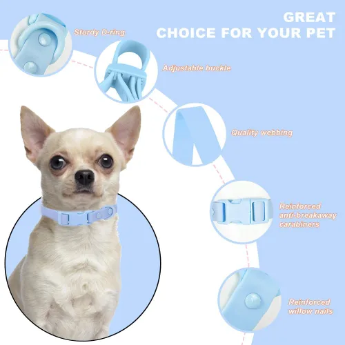 Vista 2 de FEimaX Collar de silicona impermeable para perro ajustable y resistente al olor, fácil de limpiar para perros grandes, medianos y pequeños, collares
