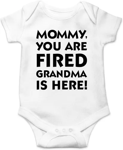 Vista 13 de CBTwear Mommy You Are Fired, Grandma Is Here - Ropa de bebé - Divertido traje de bebé para recién nacido para niños y niñas