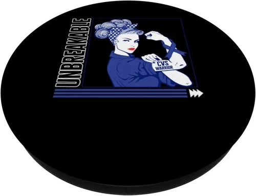 Vista 2 de Síndrome de vómito cíclico CVS Warrior Cinta azul irrompible PopSockets PopGrip intercambiable