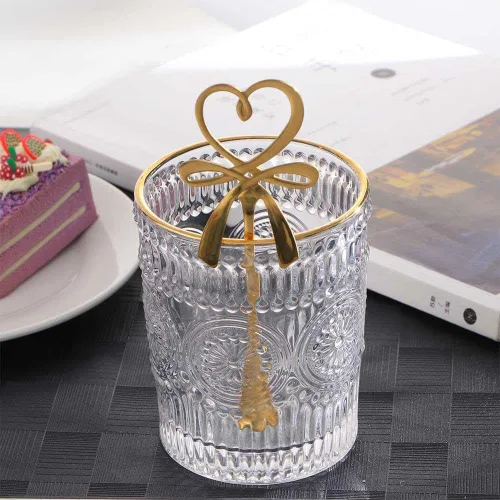 Vista 5 de Cuchara agitadora de café de acero inoxidable, 3 unidades, diseño de corazón de amor, taza colgante, cuchara de café, cuchara de postre de mango