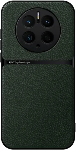 Vista 10 de Kepuch Funda compatible con Huawei Mate 50 Pro - Soporte magnético de grano de litchi Cubierta de placa de metal incorporada - Negro Negro
