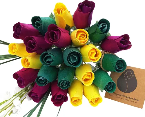 Vista 7 de Ramos originales de rosas de madera en 1, 2, o 3 docenas, Madera de abedul, 1 Docena