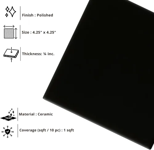 Vista 4 de Tenedos - Caja de 10 piezas para azulejos de cerámica brillantes de 4 1/4 pulgadas, para pared de baño y cocina, acabado brillante, aspecto clásico