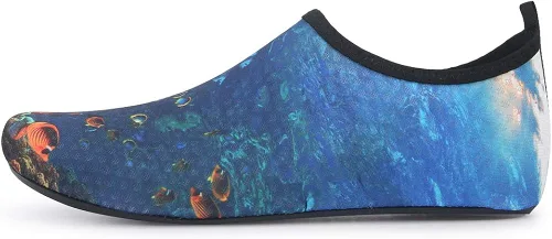Vista 2 de QACOHU Zapatos de agua para hombre y mujer, zapatos de agua de secado rápido para buceo, surf, natación, playa, yoga